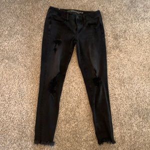 American Eagle Black Super Low Jegging